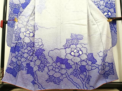 平和屋着物●豪華振袖　総絞り　草花文　正絹　逸品　AAAY5925ph