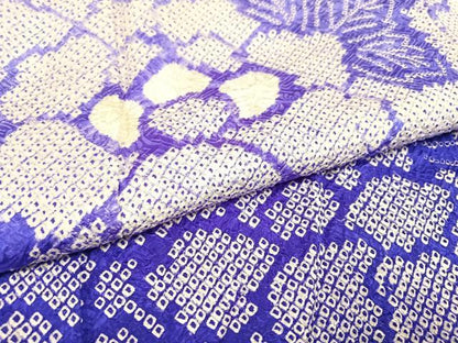 平和屋着物●豪華振袖　総絞り　草花文　正絹　逸品　AAAY5925ph