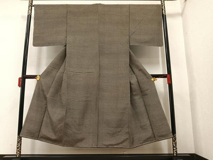 平和屋着物●男性 小紋 幾何学柄 正絹 逸品 未使用 AAAY5943ph