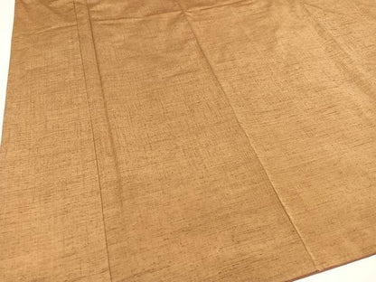 平和屋着物●上質な紬 色無地 赤香色 正絹 逸品 AAAY5947ph