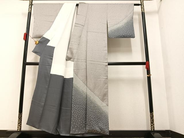 平和屋着物●訪問着　作家物　霞鹿の子文　正絹　逸品　AAAY5974ph