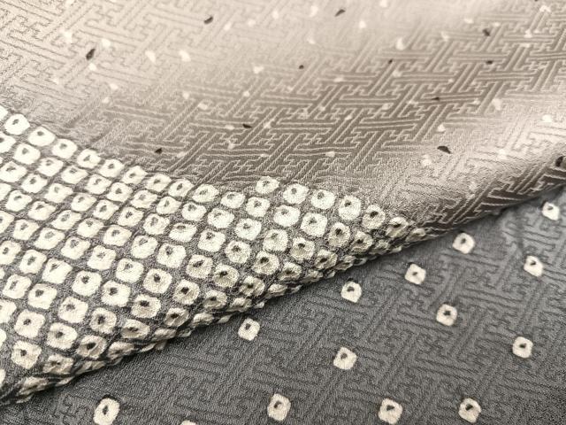 平和屋着物●訪問着　作家物　霞鹿の子文　正絹　逸品　AAAY5974ph