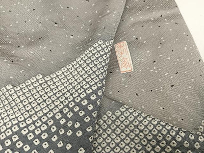 平和屋着物●訪問着　作家物　霞鹿の子文　正絹　逸品　AAAY5974ph