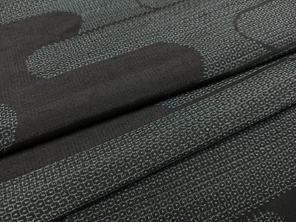 平和屋着物●結城紬　80亀甲　エ霞文　正絹　逸品　未使用　AAAY5977ph