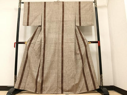 平和屋着物●上質な紬　間道　正絹　逸品　AAAY5981ph