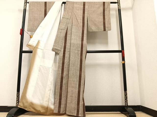 平和屋着物●上質な紬　間道　正絹　逸品　AAAY5981ph