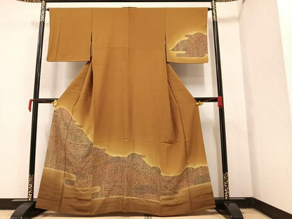 平和屋着物●訪問着 草花文 暈し染め 正絹 逸品 AAAY5982ph