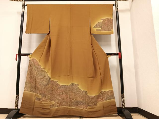 平和屋着物●訪問着 草花文 暈し染め 正絹 逸品 AAAY5982ph