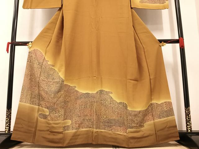 平和屋着物●訪問着 草花文 暈し染め 正絹 逸品 AAAY5982ph