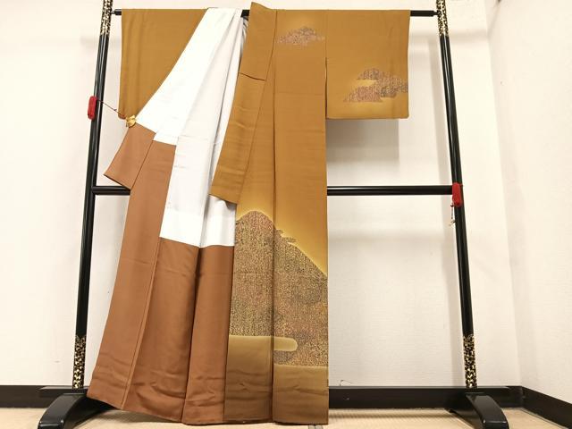平和屋着物●訪問着 草花文 暈し染め 正絹 逸品 AAAY5982ph