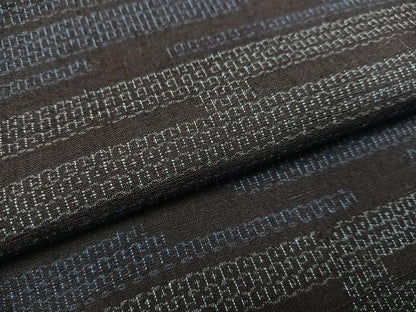 平和屋着物●結城紬 80亀甲 エ霞文 正絹 逸品 未使用 AAAY5990ph