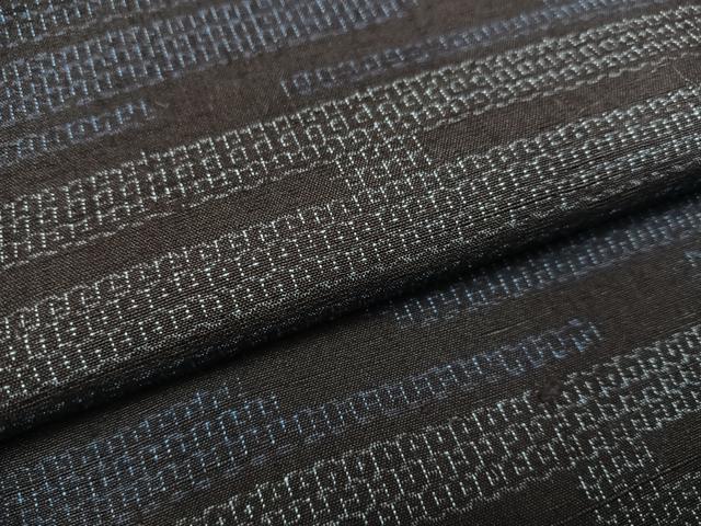 平和屋着物●結城紬 80亀甲 エ霞文 正絹 逸品 未使用 AAAY5990ph