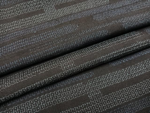 平和屋着物●結城紬 80亀甲 エ霞文 正絹 逸品 未使用 AAAY5990ph