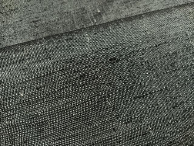 平和屋着物●上質な紬　墨色　正絹　逸品　AAAY5996ph