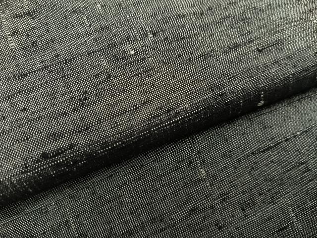 平和屋着物●上質な紬　墨色　正絹　逸品　AAAY5996ph