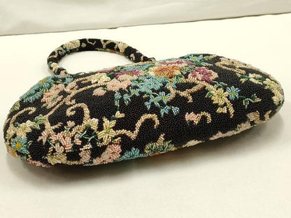 平和屋着物●和装小物　和装バッグ　ハンドバッグ　ビーズバッグ　花柄　逸品　AAAY6066ay