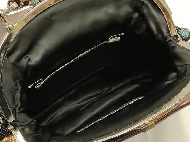 平和屋着物●和装小物　和装バッグ　ハンドバッグ　ビーズバッグ　花柄　逸品　AAAY6066ay