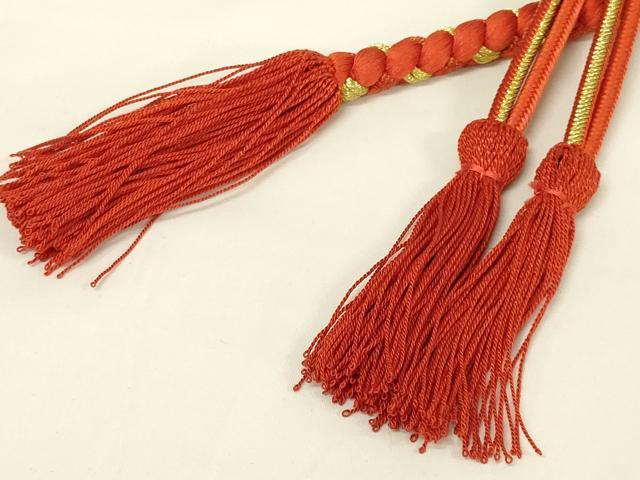 平和屋着物●和装小物 振袖用帯締め 装飾 ちりめん細工 あわじ玉 ビーズ 金糸 撚り房 逸品 未使用 AAAY6093ay