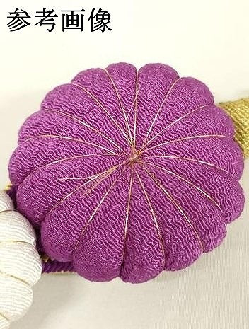 平和屋着物●和装小物　振袖用帯締め　装飾　ちりめん細工　ビーズ　金糸　撚り房　逸品　未使用　AAAY6098ay