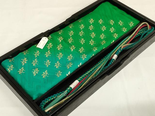 平和屋着物●和装小物 振袖用帯締め・帯揚げセット 暈し染め 金糸 金彩 逸品 未使用 AAAY6108ay