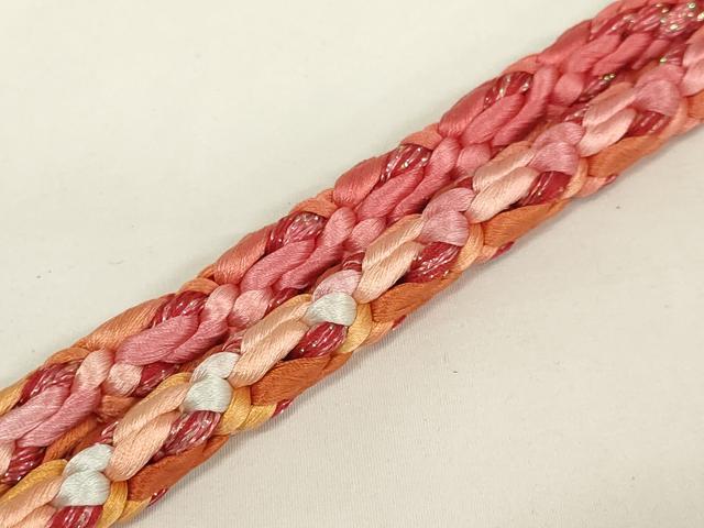 平和屋着物●和装小物　振袖用帯締め・帯揚げセット　舞花文　暈し　金糸　金銀彩　逸品　未使用　AAAY6110ay