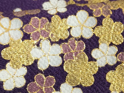 平和屋着物●和装小物　振袖用帯締め・帯揚げセット　舞花文　金糸　金彩　逸品　AAAY6112ay