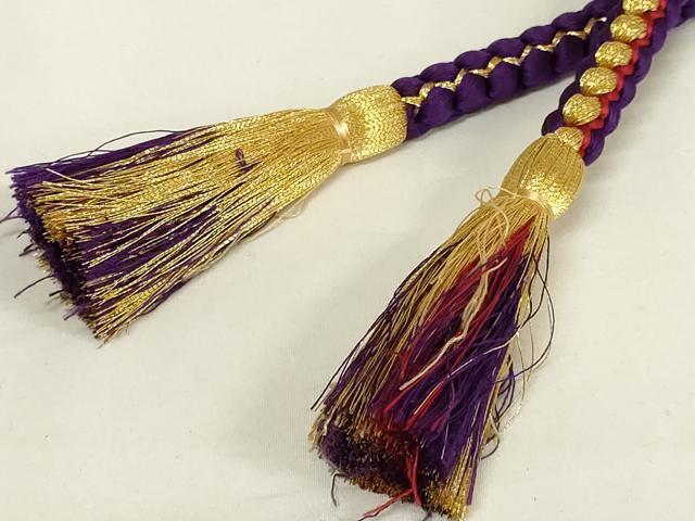 平和屋着物●和装小物　振袖用帯締め・帯揚げセット　舞花文　金糸　金彩　逸品　AAAY6112ay