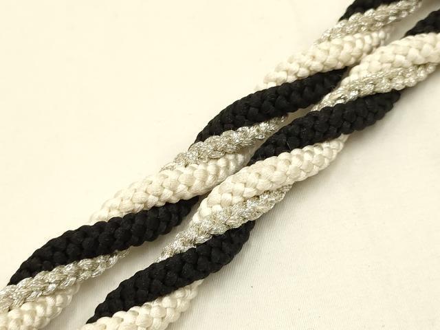 平和屋着物●和装小物　振袖用帯締め・帯揚げセット　総絞り　箔散らし模様　銀糸　ラメ　撚り房　逸品　AAAY6133ay