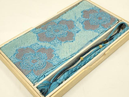 平和屋着物●和装小物　振袖用帯締め・帯揚げセット　総絞り　舞花文　小田巻　金銀糸　逸品　AAAY6135ay