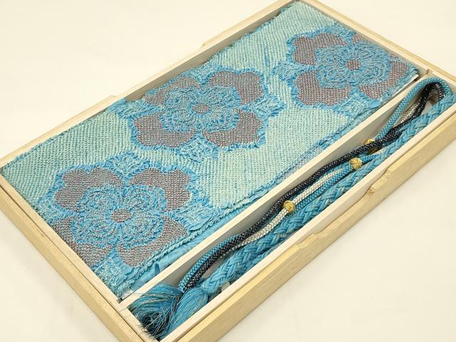 平和屋着物●和装小物　振袖用帯締め・帯揚げセット　総絞り　舞花文　小田巻　金銀糸　逸品　AAAY6135ay
