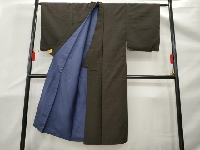 平和屋着物■男性　紬　格子　正絹　逸品　AAAY6251nf