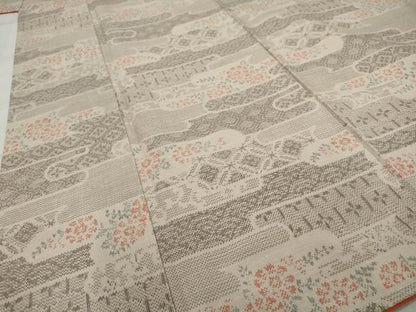 平和屋着物■上質な紬 雲取り花文 正絹 逸品 AAAY6260nf