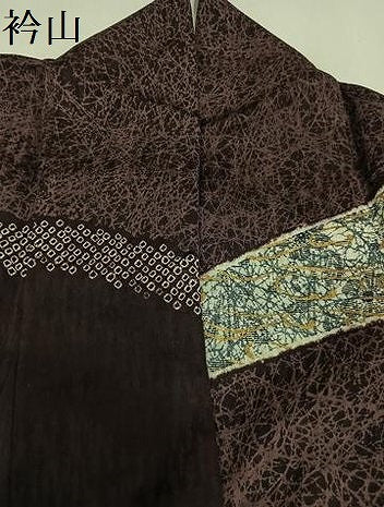 平和屋着物●訪問着 手描き 絞り 草花文 金銀彩 正絹 逸品 AAAY6287ph