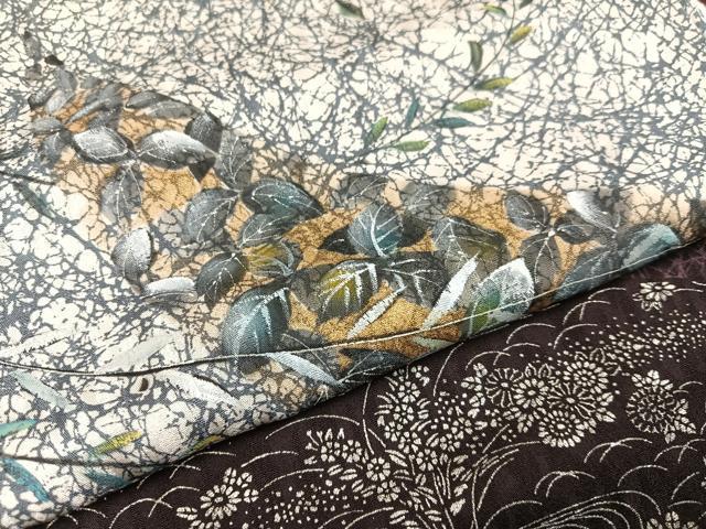 平和屋着物●訪問着 手描き 絞り 草花文 金銀彩 正絹 逸品 AAAY6287ph