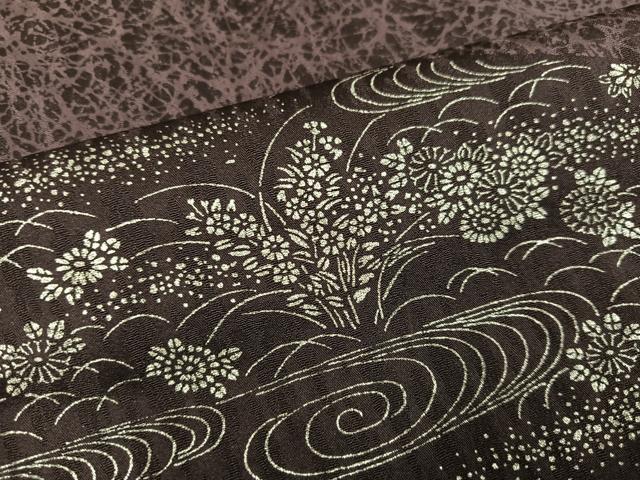 平和屋着物●訪問着 手描き 絞り 草花文 金銀彩 正絹 逸品 AAAY6287ph