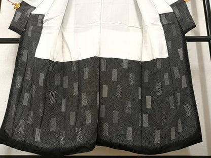 平和屋着物●小紋師 北原寿永 江戸小紋 100柄 寄せ小紋柄 黒地 さが美扱い 正絹 逸品 AAAY6292ph