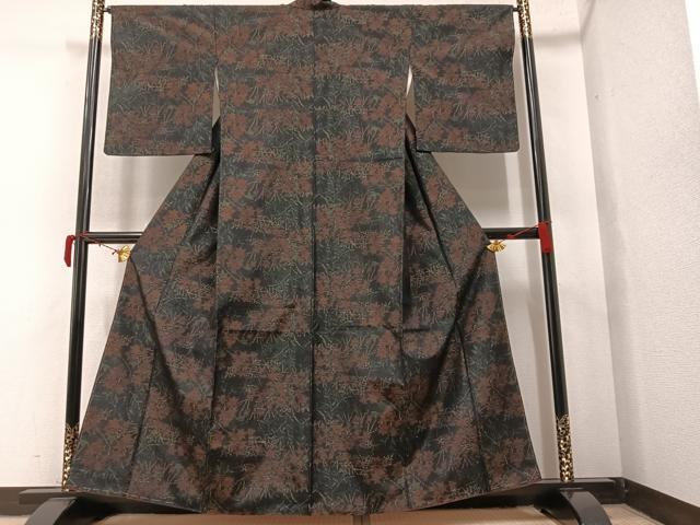 平和屋着物●本場大島紬 楓文 正絹 逸品 AAAY6293ph