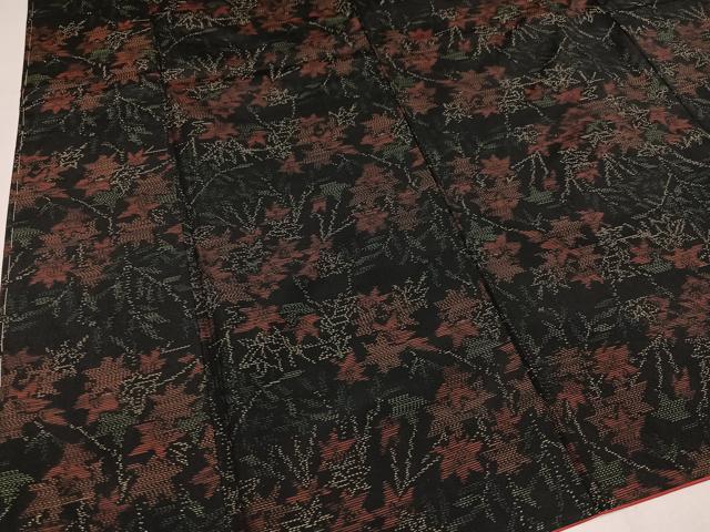 平和屋着物●本場大島紬 楓文 正絹 逸品 AAAY6293ph