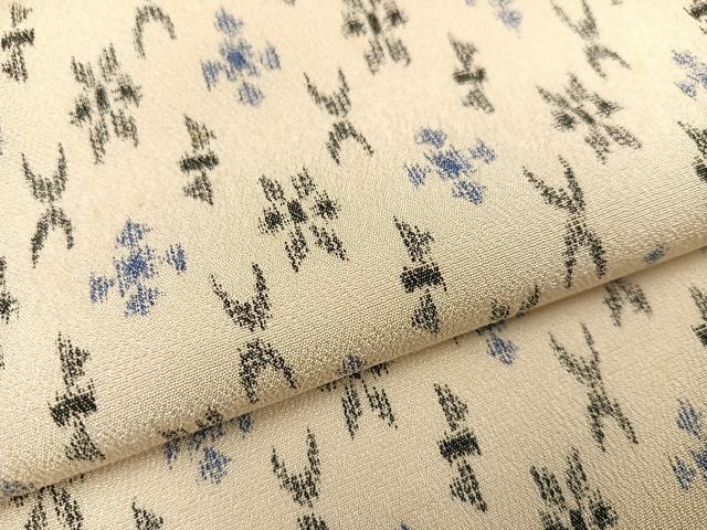 平和屋着物●お召　花間道　正絹　逸品　AAAY6296ph