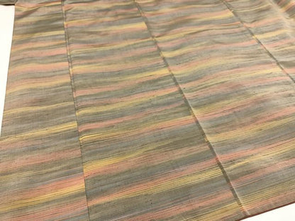 平和屋着物●上質な紬 横段文 正絹 逸品 AAAY6309ph