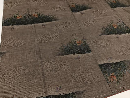 平和屋着物●本場大島紬 カタス7マルキ 花蝶文 正絹 逸品 未使用 AAAY6315ph
