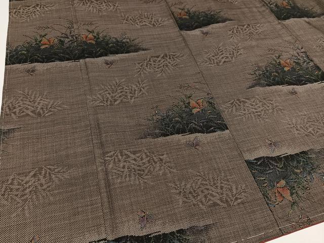 平和屋着物●本場大島紬 カタス7マルキ 花蝶文 正絹 逸品 未使用 AAAY6315ph