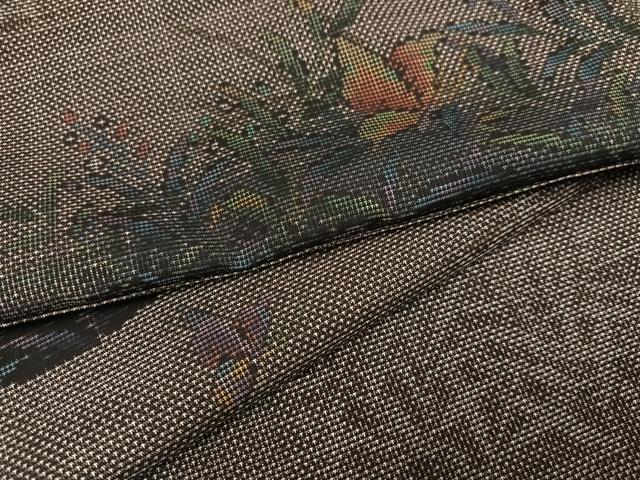 平和屋着物●本場大島紬 カタス7マルキ 花蝶文 正絹 逸品 未使用 AAAY6315ph