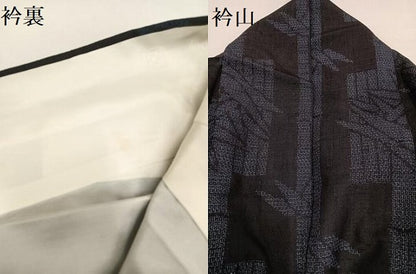平和屋着物●結城紬　笹竹文　正絹　逸品　AAAY6317ph