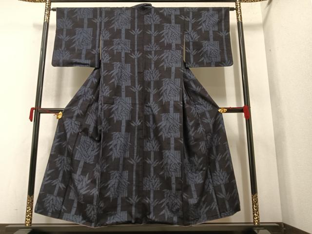 平和屋着物●結城紬　笹竹文　正絹　逸品　AAAY6317ph