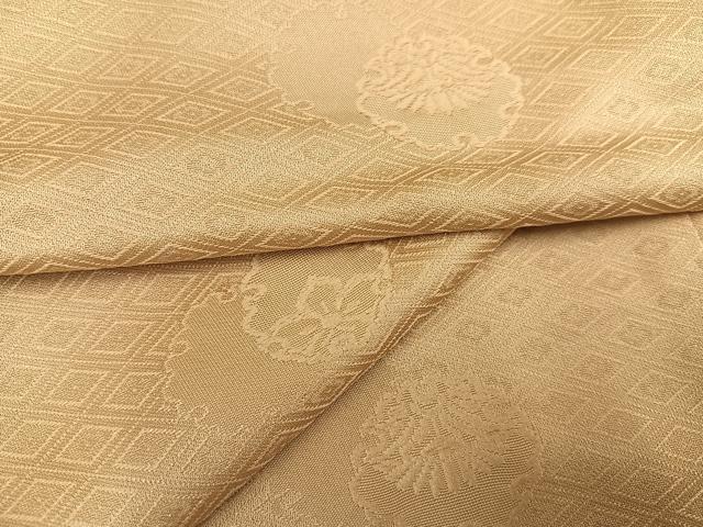 平和屋着物●上質な色無地　雪輪花地紋　榛色　正絹　逸品　AAAY6323ph