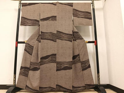 平和屋着物●上質な小紋 流水文 正絹 逸品 AAAY6327ph