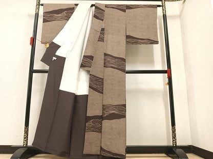 平和屋着物●上質な小紋 流水文 正絹 逸品 AAAY6327ph