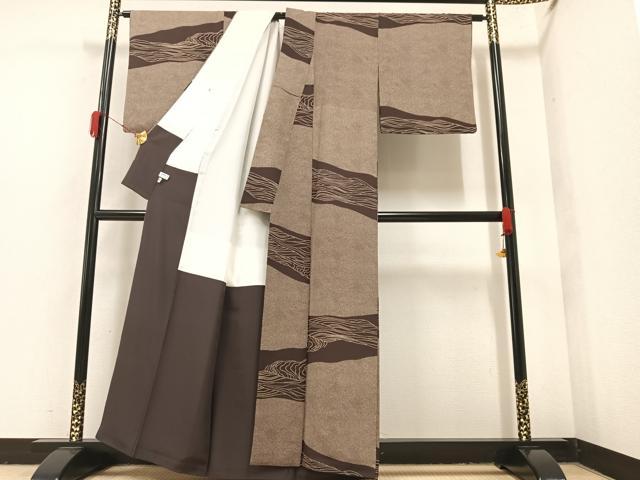 平和屋着物●上質な小紋 流水文 正絹 逸品 AAAY6327ph