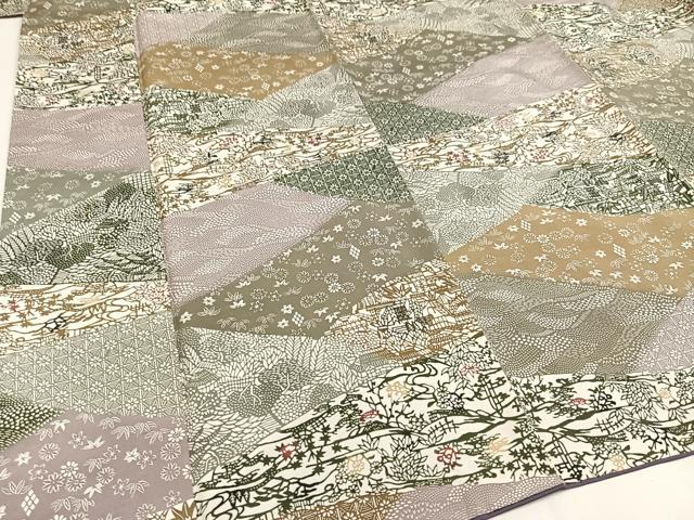 平和屋着物●上質な小紋　紬地　草花文　正絹　逸品　AAAY6347ph